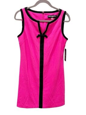 Karl Lagerfeld Dress Women's 8 Hot Pink A-Line Shift Barbiecore Coquette Paris